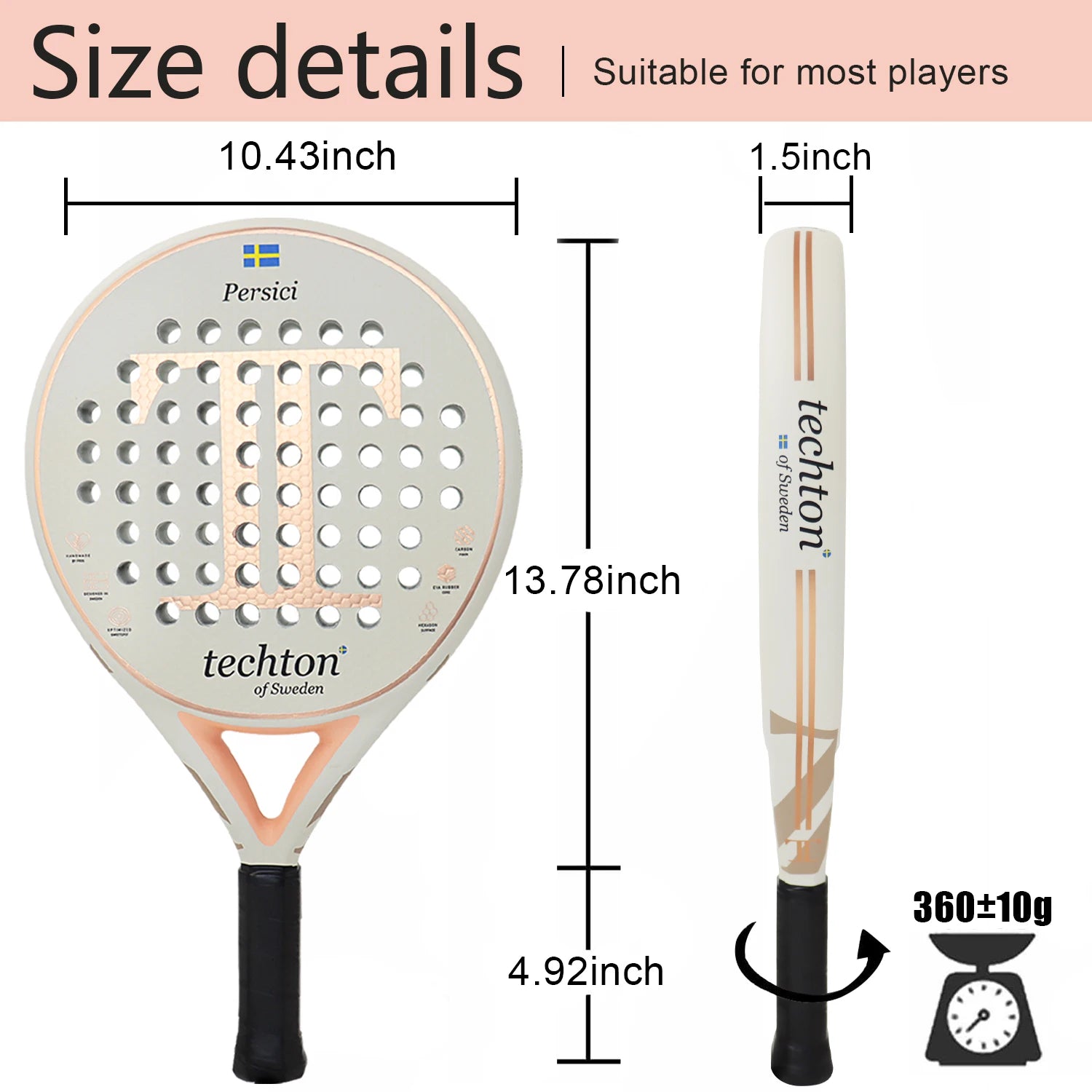 Techton of Sweden P46 Round Shape Racket